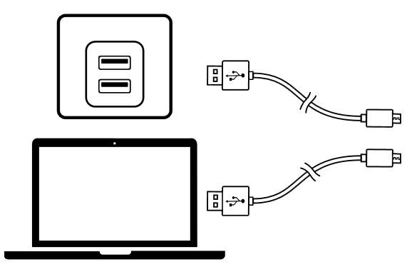 Soundcore - Life Q20 - A fejhallgató töltése 1. lépés Charging Your Headphones Step 1