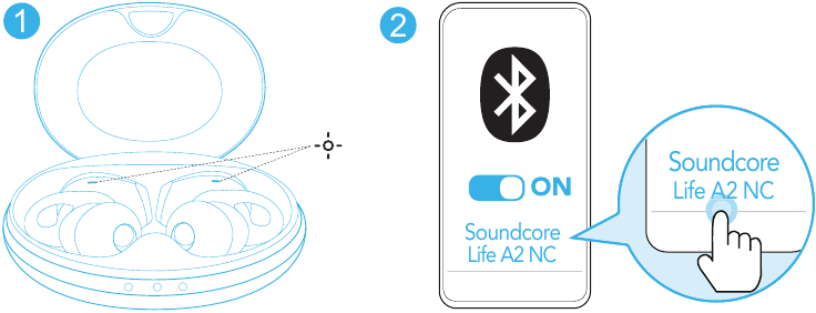 Soundcore - Life A2 NC - Emparelhamento Bluetooth Emparelhamento Bluetooth