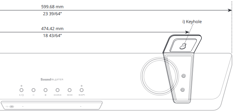 Creative - Sound Blaster Katana V2X - Wandmontage Sound Blaster Katana V2X (Optional) Schritt 2 Wandmontage Sound Blaster Katana V2X (Optional) Schritt 2