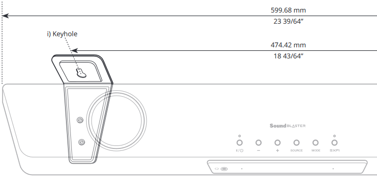 Creative - Sound Blaster Katana V2X - Wandmontage Sound Blaster Katana V2X (Optional) Schritt 1 Wandmontage Sound Blaster Katana V2X (Optional) Schritt 1