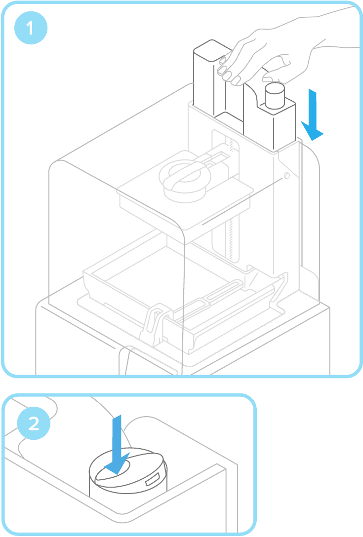 Formlabs - Form 2 - Inserir o Cartucho de Resina Inserir o Cartucho de Resina