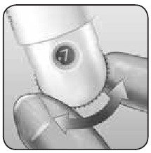 OneTouch - Lifescan Delica Plus - Dūrio prietaiso paruošimas - 5 žingsnis - Sureguliuokite gylio nustatymą Dūrio prietaiso paruošimas - 5 žingsnis - Sureguliuokite gylio nustatymą