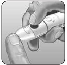 OneTouch - Lifescan Delica Plus - Kraujo ėmimas iš piršto galiuko - 1 žingsnis - Pradurkite pirštą Kraujo ėmimas iš piršto galiuko - 1 žingsnis - Pradurkite pirštą