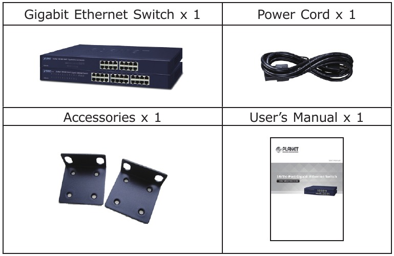 Planet - GSW-1601 - Contenuto della confezione Contenuto della confezione