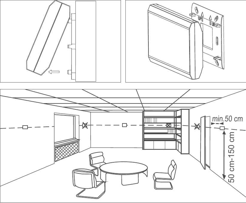 GENERAL LIFE - HT300 - Huonetermostaatin sijoittaminen Huonetermostaatin sijoittaminen