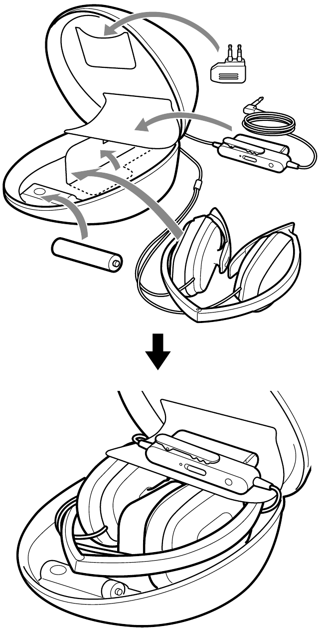 Sony - MDR-NC40 - Riporre le cuffie nella custodia Riporre le cuffie nella custodia