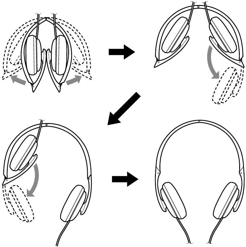 Sony - MDR-NC40 - Apertura delle cuffie Apertura delle cuffie