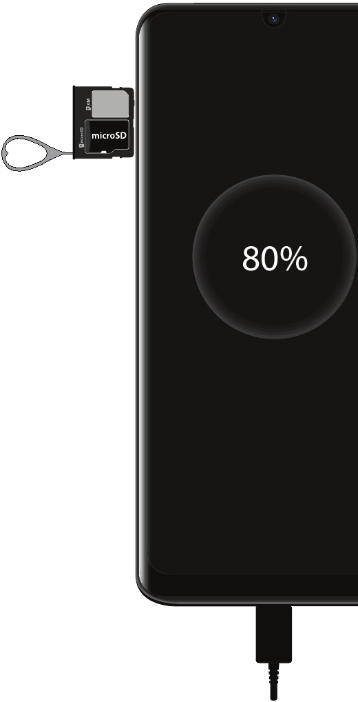 Samsung - Galaxy A10e - Inserting a SIM/microSD Card Inserting a SIM/microSD Card