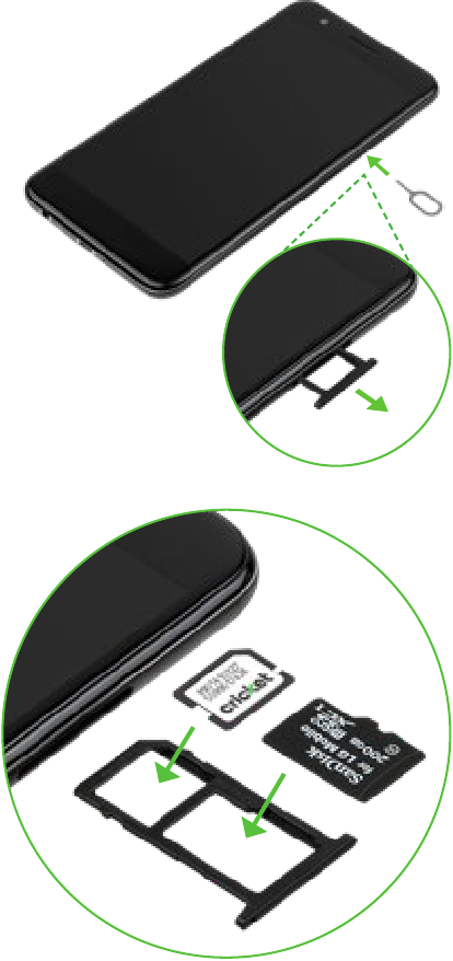 LG - Harmony 2 - Inserting the Battery and the Cards Inserting the Battery and the Cards