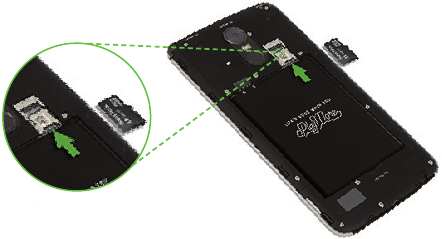LG - Stylo 3 - Insertando la batería y las tarjetas - Paso 4 Insertando la batería y las tarjetas - Paso 4