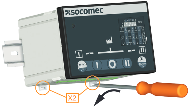 socomec - ATyS C25 - Pelepasan rel DIN Pelepasan rel DIN