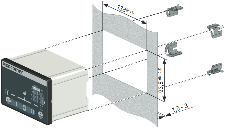 socomec - ATyS C25 - Pemasangan pintu (IP 40) Pemasangan pintu (IP 40)