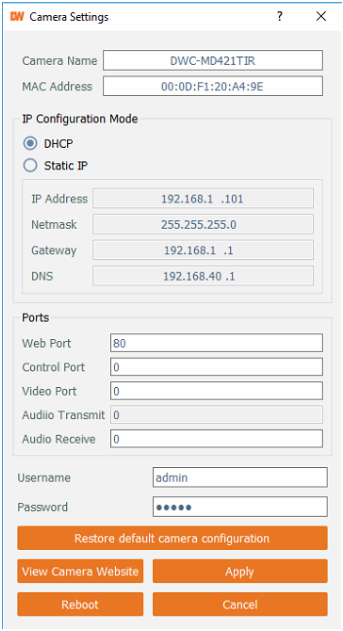 Digital Watchdog - MEGApix CaaS DWC-MB44LPRC6 - Nettverksoppsett - Trinn 2 Nettverksoppsett - Trinn 2