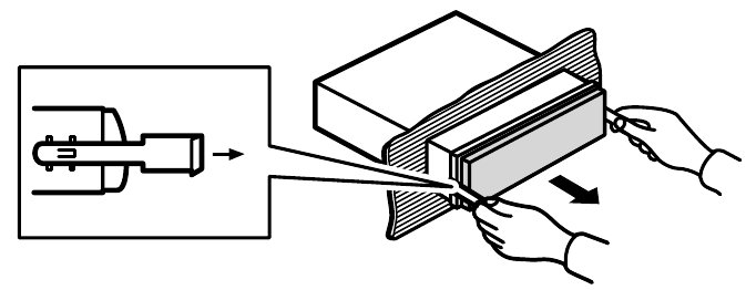 Pioneer - DEH-S210UI - Melepas unit - Langkah 2 Melepas unit - Langkah 2