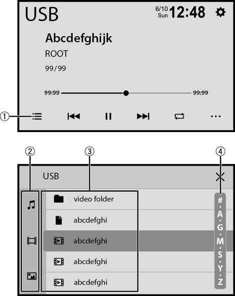 Pioneer - SPH-DA160DAB - Obsługa wyszukiwania z listy Obsługa wyszukiwania z listy