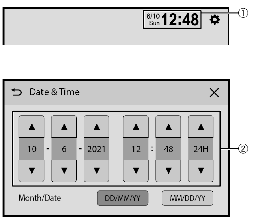 Pioneer - SPH-DA160DAB - Wybór zegara Wybór zegara