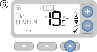 Honeywell Home - T3 - Podešavanje rasporeda - Korak 6 - Podesite temperaturu, a zatim potvrdite Podešavanje rasporeda - Korak 6 - Podesite temperaturu, a zatim potvrdite