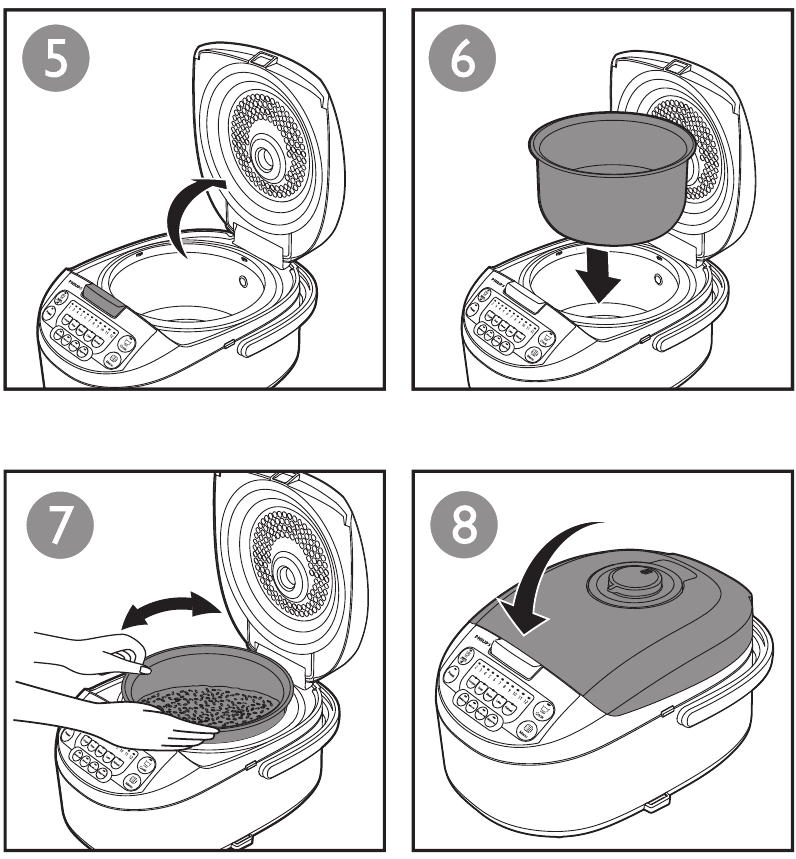 PHILIPS - HD3031 - Utilizarea orezarului fuzzy - Pasul 2 Utilizarea orezarului fuzzy - Pasul 2