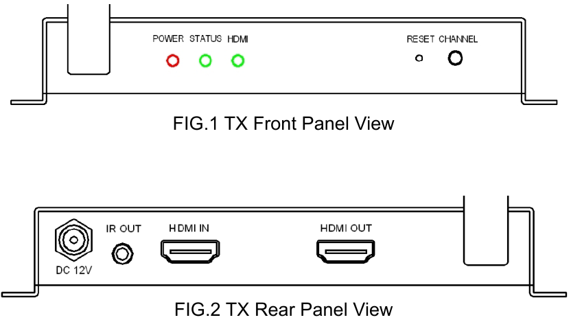 J-Tech Digital - JTECH-WEX20 - Adó (TX) Panel nézet Adó (TX) Panel nézet