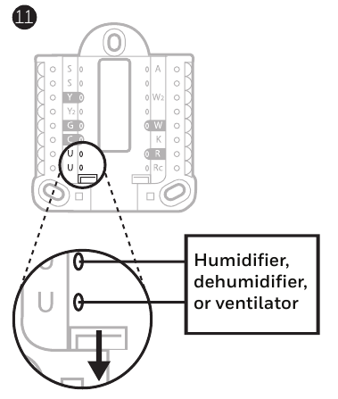 Honeywell Home - T10 Pro - Duke përdorur skedën rrëshqitëse U - Hapi 1 Duke përdorur skedën rrëshqitëse U - Hapi 1
