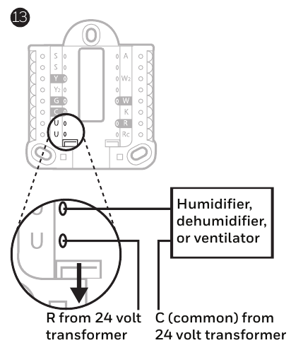 Honeywell Home - T10 Pro - Duke përdorur skedën rrëshqitëse U - Hapi 3 Duke përdorur skedën rrëshqitëse U - Hapi 3