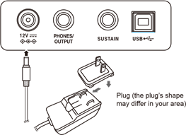 Roland - GO:PIANO88 - Utilizarea adaptorului de alimentare Utilizarea adaptorului de alimentare