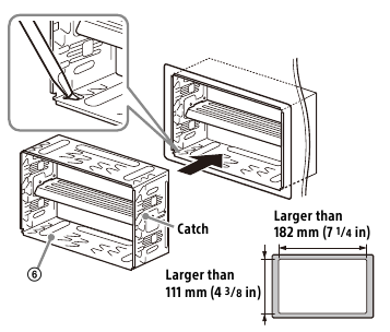 Sony - XAV-AX3250 - Mounting the unit in the dashboard - Step 1 Mounting the unit in the dashboard - Step 1