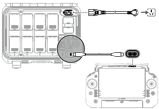dji - MATRICE 30 Series - Activarea și încărcarea bateriei interne Activarea și încărcarea bateriei interne