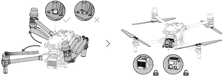 dji - MATRICE 30 Series - Desfășurarea aeronavei - Pasul 1 Desfășurarea aeronavei - Pasul 1