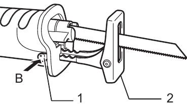 Makita - JR3050T - Nastavení patky - Krok 2 Nastavení patky - Krok 2