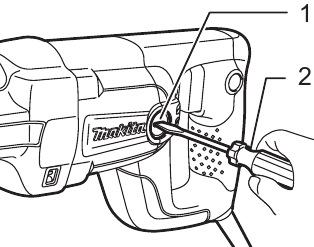 Makita - JR3050T - Výměna uhlíkových kartáčů - Krok 2 Výměna uhlíkových kartáčů - Krok 2