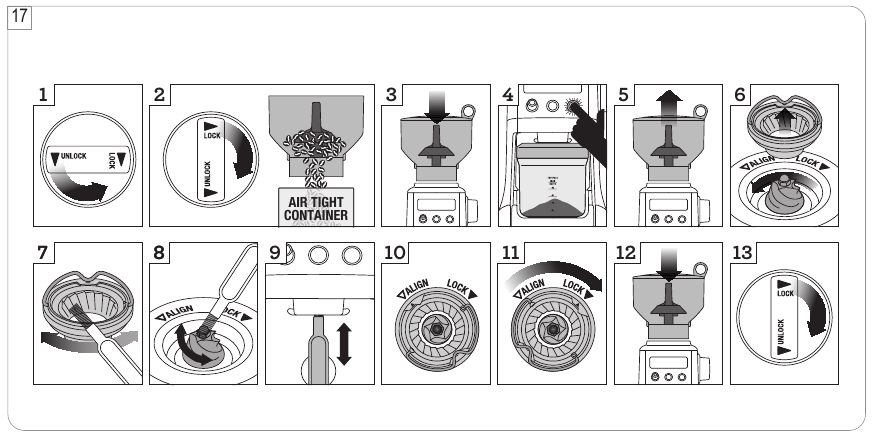 Sage - Smart Grinder Pro BCG820UK - KONİK ÇAPAKLARIN TEMİZLENMESİ KONİK ÇAPAKLARIN TEMİZLENMESİ