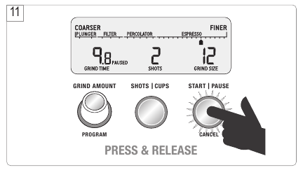 Sage - Smart Grinder Pro BCG820UK - DURAKLATMA FONKSİYONU DURAKLATMA FONKSİYONU