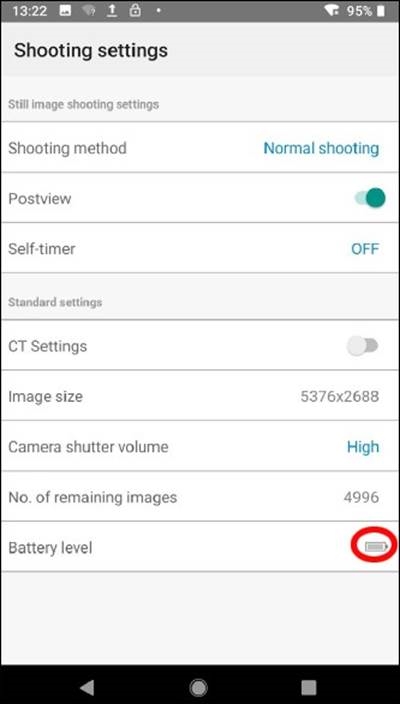 Ricoh - Theta - Nastavitve aplikacije Theta za pametni telefon - 2. korak Nastavitve aplikacije Theta za pametni telefon - 2. korak