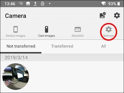 Ricoh - Theta - Nastavitve aplikacije Theta za pametni telefon - 4. korak Nastavitve aplikacije Theta za pametni telefon - 4. korak