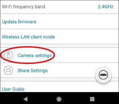 Ricoh - Theta - Nastavitve aplikacije Theta za pametni telefon - 5. korak Nastavitve aplikacije Theta za pametni telefon - 5. korak