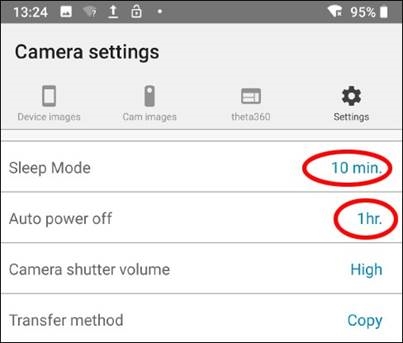 Ricoh - Theta - Nastavitve aplikacije Theta za pametni telefon - 6. korak Nastavitve aplikacije Theta za pametni telefon - 6. korak