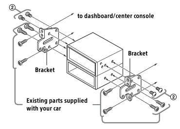 Sony - XAV-AX8000 - Χρήση των βραχιόνων στήριξης που παρέχονται με το αυτοκίνητό σας Χρήση των βραχιόνων στήριξης που παρέχονται με το αυτοκίνητό σας