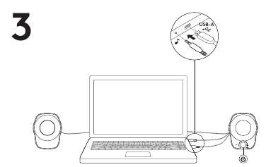 Logitech - Z120 - CONECTAREA BOXELOR - Pasul 3 CONECTAREA BOXELOR - Pasul 3