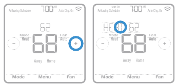 Honeywell Home - T6 Pro Z-Wave - Rregullimi i temperaturës në modalitetin automatik - Hapi 1 Rregullimi i temperaturës në modalitetin automatik - Hapi 1