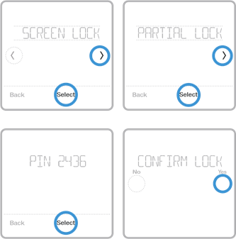 Honeywell Home - T6 Pro Z-Wave - Aplikimi i një cilësimi të kyçjes së ekranit Aplikimi i një cilësimi të kyçjes së ekranit