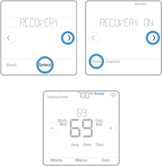 Honeywell Home - T6 Pro Z-Wave - Aktivizimi/çaktivizimi i rikuperimit inteligjent adaptiv Aktivizimi/çaktivizimi i rikuperimit inteligjent adaptiv