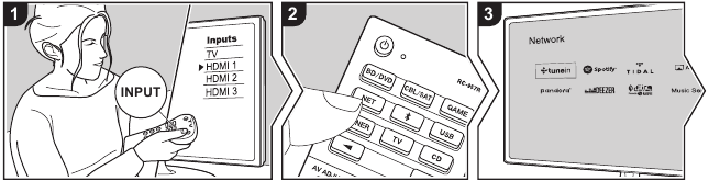 Pioneer - VSX-932 - Ойнату - Желі функцияларын таңдау Ойнату - Желі функцияларын таңдау