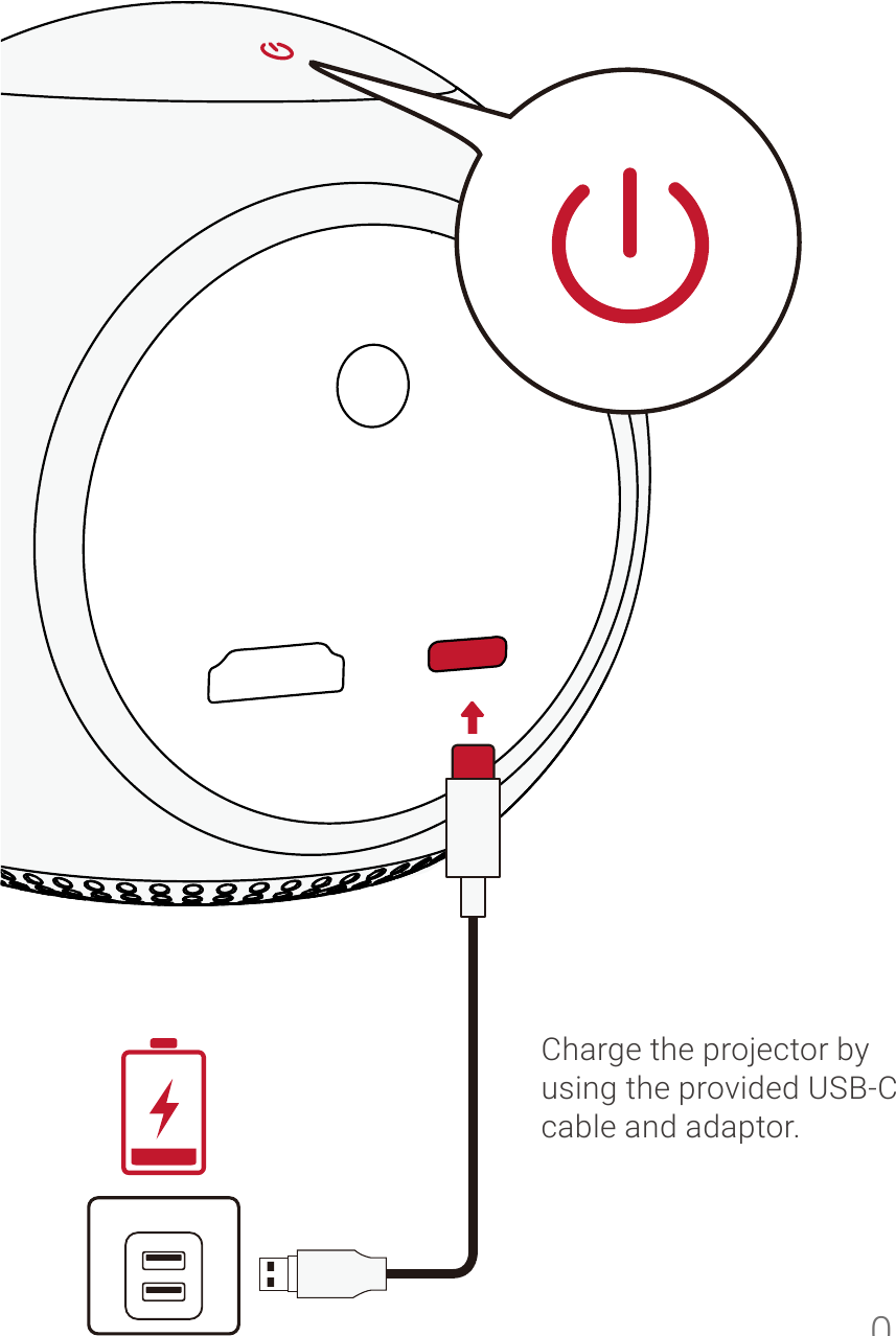 Anker - NEBULA Astro - Nabíjanie Nabíjanie