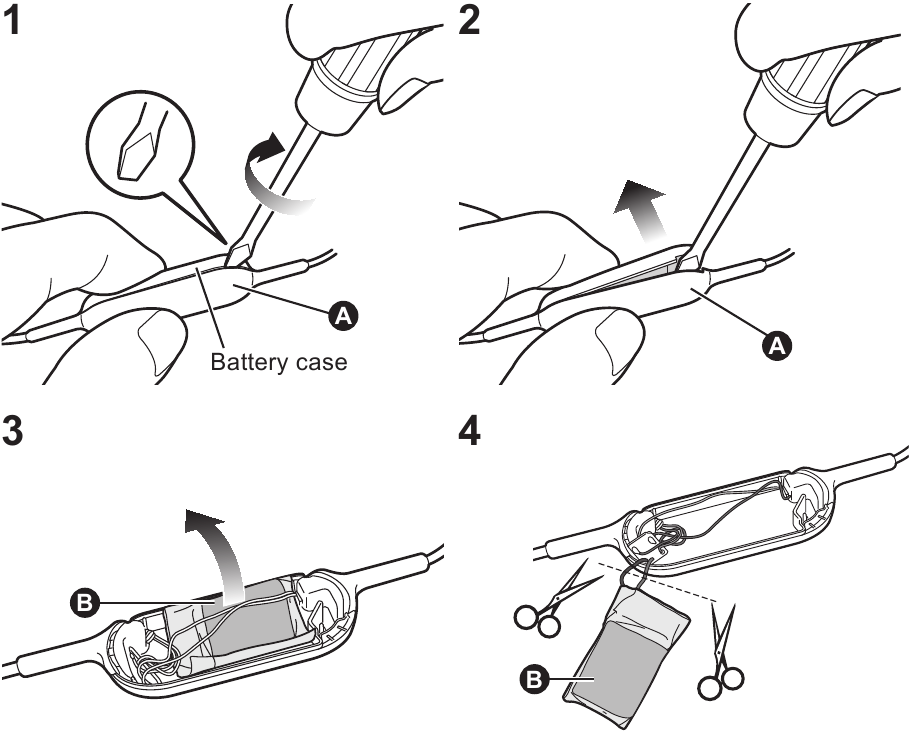 Panasonic - RP-HJE120B - Removing the Battery Removing the Battery