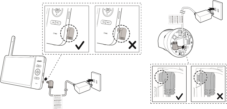 VTech - RM7764HD - Σύνδεση της οθόνης μωρού - Βήμα 1 Σύνδεση της οθόνης μωρού - Βήμα 1