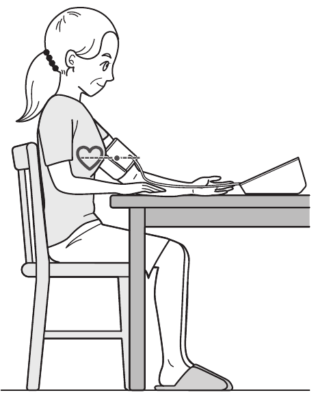 Omron - BP5250 - Правильное положение сидя Правильное положение сидя