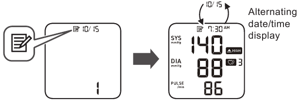 Omron - BP5250 - Viewing the Readings Stored in Memory Viewing the Readings Stored in Memory