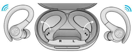 JLab - GO Air Sport - ҚҰЛАҚҚАПТАРДЫ ЗАРЯДТАУ - 2-қадам ҚҰЛАҚҚАПТАРДЫ ЗАРЯДТАУ - 2-қадам