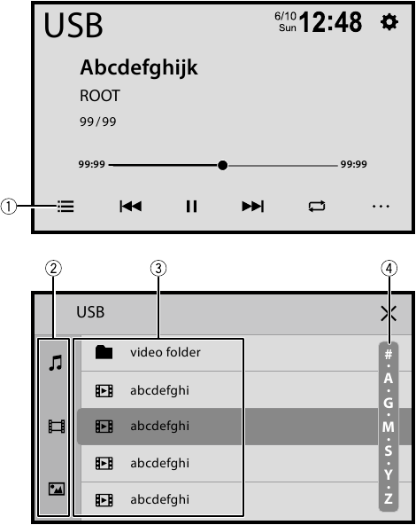 Pioneer - SPH-DA360DAB - Λειτουργία αναζήτησης λίστας List Search Operation